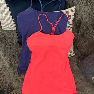 Lot of two Lululemon Power Y Workout Tank Top Size 8